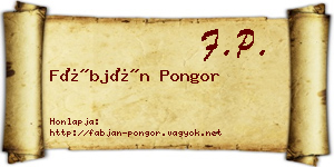 Fábján Pongor névjegykártya